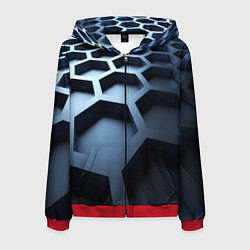 Толстовка 3D на молнии мужская Броня нанотехнологичная, цвет: 3D-красный