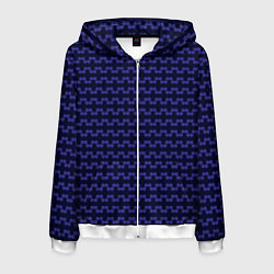 Толстовка 3D на молнии мужская Паттерн изнаночная вязка, цвет: 3D-белый