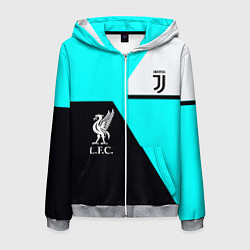 Мужская толстовка на молнии Juventus x Liverpool geometry