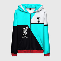 Мужская толстовка на молнии Juventus x Liverpool geometry