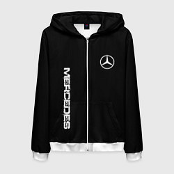 Мужская толстовка на молнии Mercedes benz logo white auto