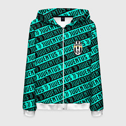 Толстовка 3D на молнии мужская Juventus pattern logo steel, цвет: 3D-белый