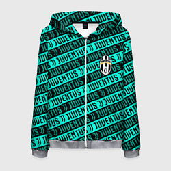 Мужская толстовка на молнии Juventus pattern logo steel