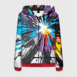 Мужская толстовка на молнии Кляксы краски - абстракция