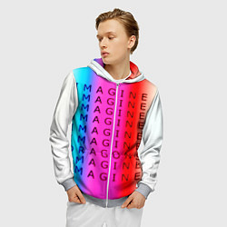 Толстовка 3D на молнии мужская Imagine Dragons neon rock, цвет: 3D-меланж — фото 2