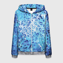 Толстовка 3D на молнии мужская Абстракция паттерн воды и неба, цвет: 3D-меланж