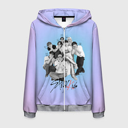 Толстовка 3D на молнии мужская Stray Kids family photo, цвет: 3D-меланж