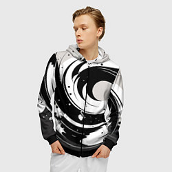 Толстовка 3D на молнии мужская Экспрессивная абстракция - нейроарт, цвет: 3D-черный — фото 2