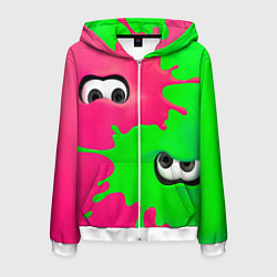 Толстовка 3D на молнии мужская Глаза монстров, цвет: 3D-белый