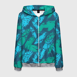 Толстовка 3D на молнии мужская Абстракция узорчатая кисть, цвет: 3D-меланж