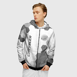 Толстовка 3D на молнии мужская Chrysler - white gradient вертикально, цвет: 3D-черный — фото 2