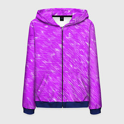 Толстовка 3D на молнии мужская Фиолетово-белые мазки, цвет: 3D-синий