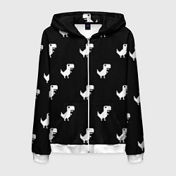 Мужская толстовка на молнии С пиксельными силуэтами 8 бит динозавриков