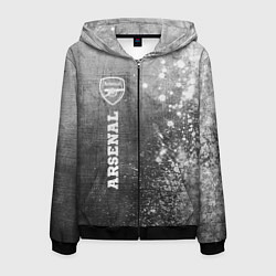 Толстовка 3D на молнии мужская Arsenal - grey gradient по-вертикали, цвет: 3D-черный