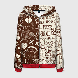 Мужская толстовка на молнии Lil peep retro pattern