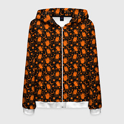 Толстовка 3D на молнии мужская Летучие мыши - хэллоуин, цвет: 3D-белый