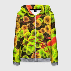 Толстовка 3D на молнии мужская Вирусы текстура, цвет: 3D-меланж