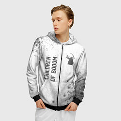 Толстовка 3D на молнии мужская Children of Bodom - white gradient вертикально, цвет: 3D-черный — фото 2