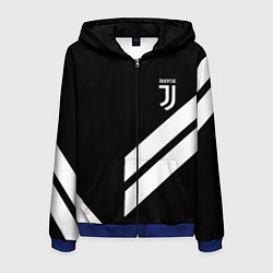 Толстовка 3D на молнии мужская Juventus line white, цвет: 3D-синий