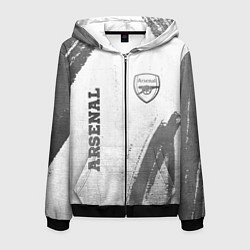 Мужская толстовка на молнии Arsenal - white gradient вертикально