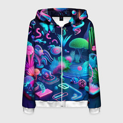 Толстовка 3D на молнии мужская Фантастическая абстрактная композиция - сюрреализм, цвет: 3D-белый