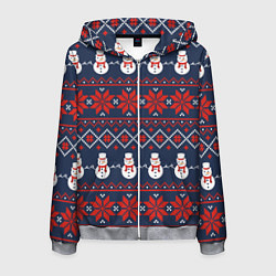 Мужская толстовка на молнии Christmas Background