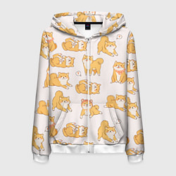 Мужская толстовка на молнии Паттерн сиба ину