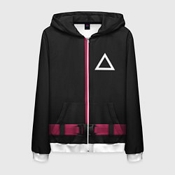 Мужская толстовка на молнии Форма стражи - Треугольник Squid Game