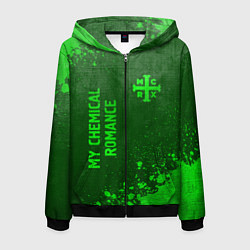 Мужская толстовка на молнии My Chemical Romance - green gradient вертикально