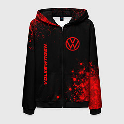 Мужская толстовка на молнии Volkswagen - red gradient вертикально