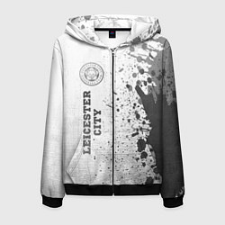 Мужская толстовка на молнии Leicester City - white gradient по-вертикали