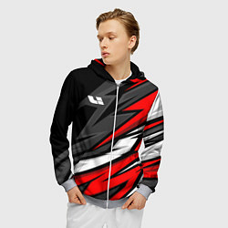 Толстовка 3D на молнии мужская Lixiang - красный спортивный, цвет: 3D-меланж — фото 2