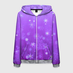 Мужская толстовка на молнии Резные снежинки глитч