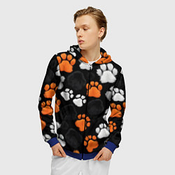 Толстовка 3D на молнии мужская Мохнатые лапки, цвет: 3D-синий — фото 2
