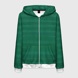 Толстовка 3D на молнии мужская Тёмный зелёный текстурные полосы, цвет: 3D-белый