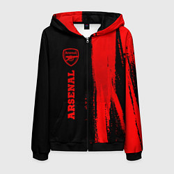 Мужская толстовка на молнии Arsenal - red gradient по-вертикали