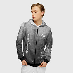 Толстовка 3D на молнии мужская Counter-Strike 2 - grey gradient вертикально, цвет: 3D-черный — фото 2