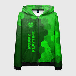 Мужская толстовка на молнии Poppy Playtime - green gradient по-вертикали