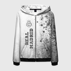 Толстовка 3D на молнии мужская Real Madrid - white gradient по-вертикали, цвет: 3D-черный