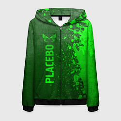 Толстовка 3D на молнии мужская Placebo - green gradient по-вертикали, цвет: 3D-черный