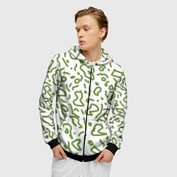 Толстовка 3D на молнии мужская Закорючки, цвет: 3D-черный — фото 2