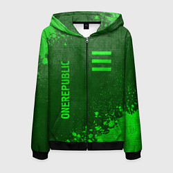 Мужская толстовка на молнии OneRepublic - green gradient вертикально