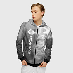 Толстовка 3D на молнии мужская Daewoo - grey gradient по-вертикали, цвет: 3D-черный — фото 2