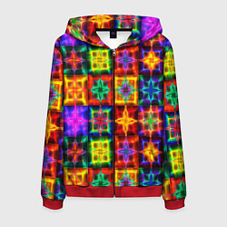 Мужская толстовка на молнии Неоновое стекло абстракция