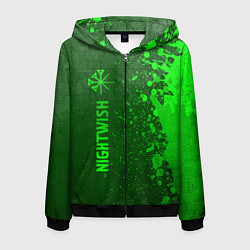 Мужская толстовка на молнии Nightwish - green gradient по-вертикали