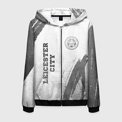 Мужская толстовка на молнии Leicester City - white gradient вертикально