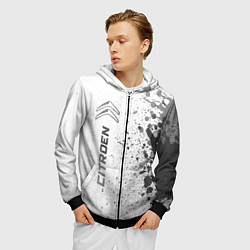 Толстовка 3D на молнии мужская Citroen - white gradient по-вертикали, цвет: 3D-черный — фото 2