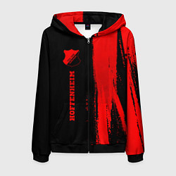 Толстовка 3D на молнии мужская Hoffenheim - red gradient по-вертикали, цвет: 3D-черный
