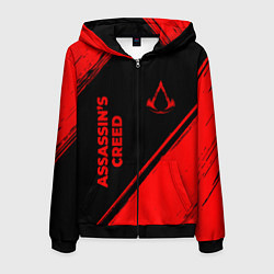 Мужская толстовка на молнии Assassins Creed - red gradient вертикально