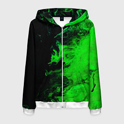 Мужская толстовка на молнии Color green black